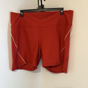 Old Navy Active Women Powersoft Go-Dry Red High-Rise Bike Short Size 3X Waist41"